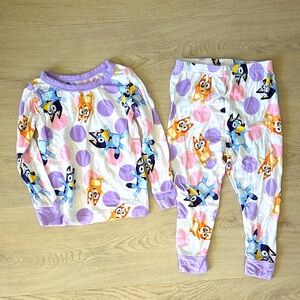 Bluey Pajamas 24M - Purple and Pink Polka Dots